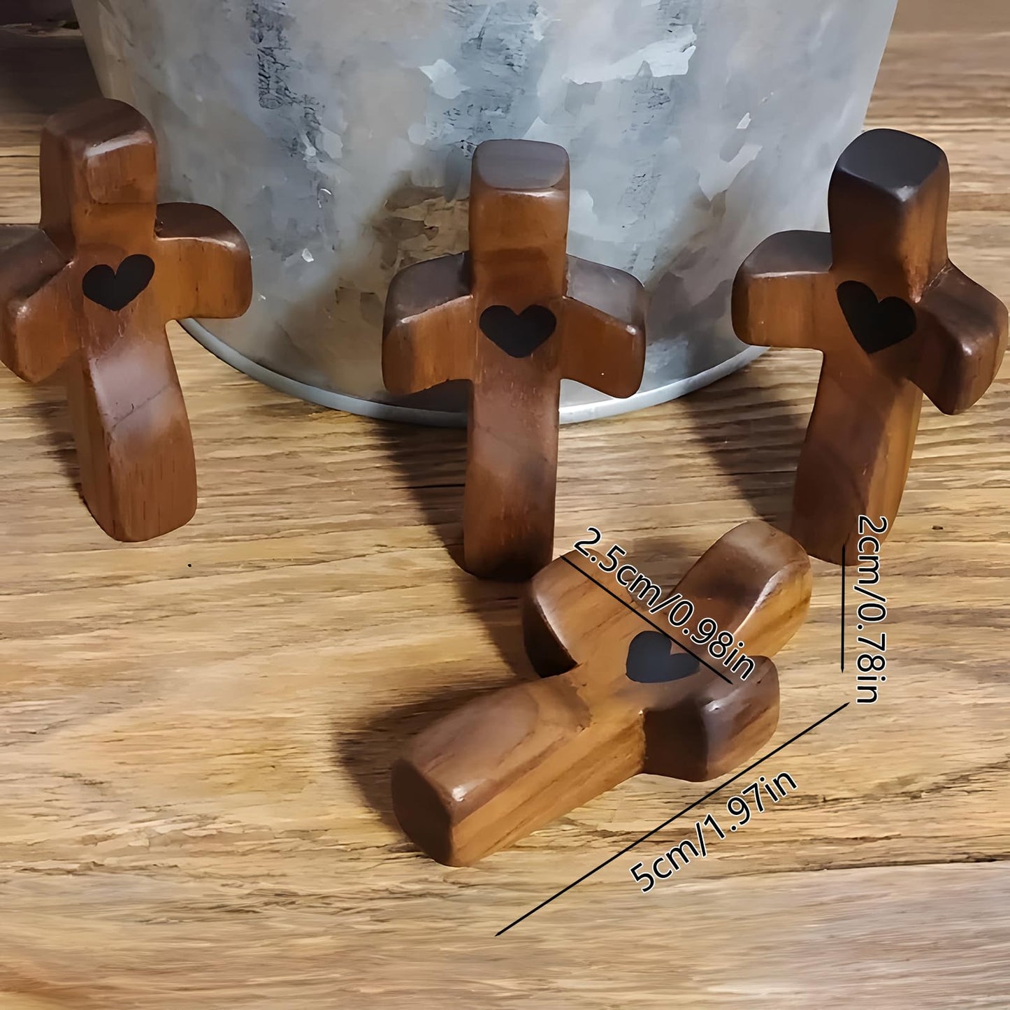 Spiritual Comfort Cross - Handcrafted Solid Black Walnut Pocket Cross for Prayer & Anxiety Relief