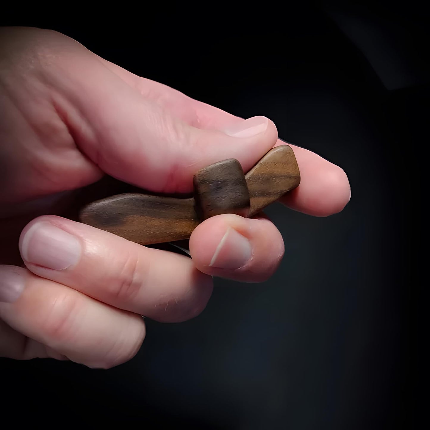 Spiritual Comfort Cross - Handcrafted Solid Black Walnut Pocket Cross for Prayer & Anxiety Relief