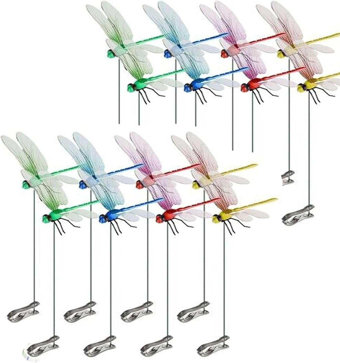 3D Fake Dragonfly Clips – Vibrant Outdoor Decor & Natural Fly Repellent for Garden, Patio, Dragonfly Garden Stakes Decor