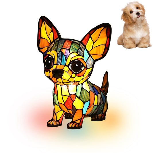 3D Dog Stained Resin Table Lamp - Cute Pet Themed LED Night Light for Home Decor, Unique Gift for Dog Lovers, Birthday & Holiday Present
