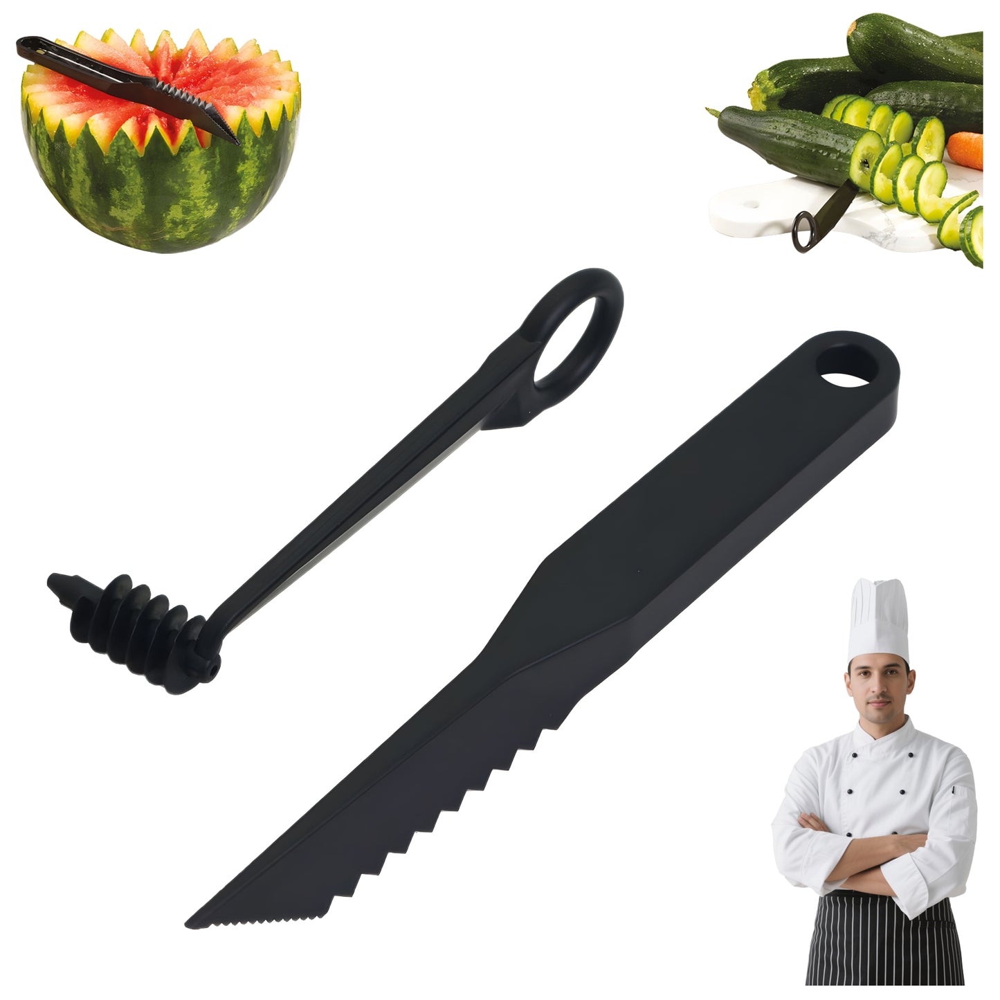 2-in-1 Spiral & V-Cut Vegetable Slicer – Create Stunning Veggie Noodles, Curly Fries & Decorative Cuts in Seconds