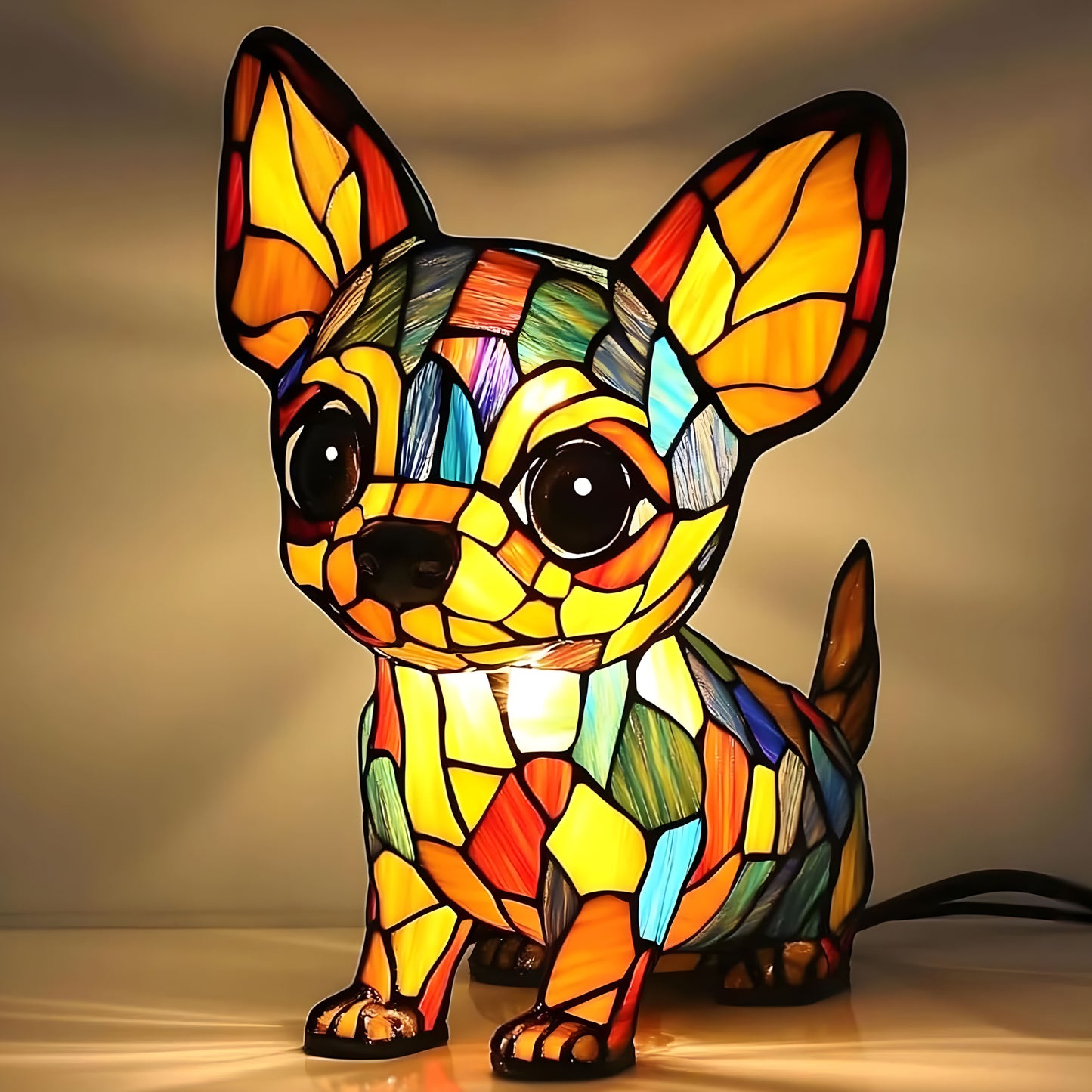 3D Dog Stained Resin Table Lamp - Cute Pet Themed LED Night Light for Home Decor, Unique Gift for Dog Lovers, Birthday & Holiday Present