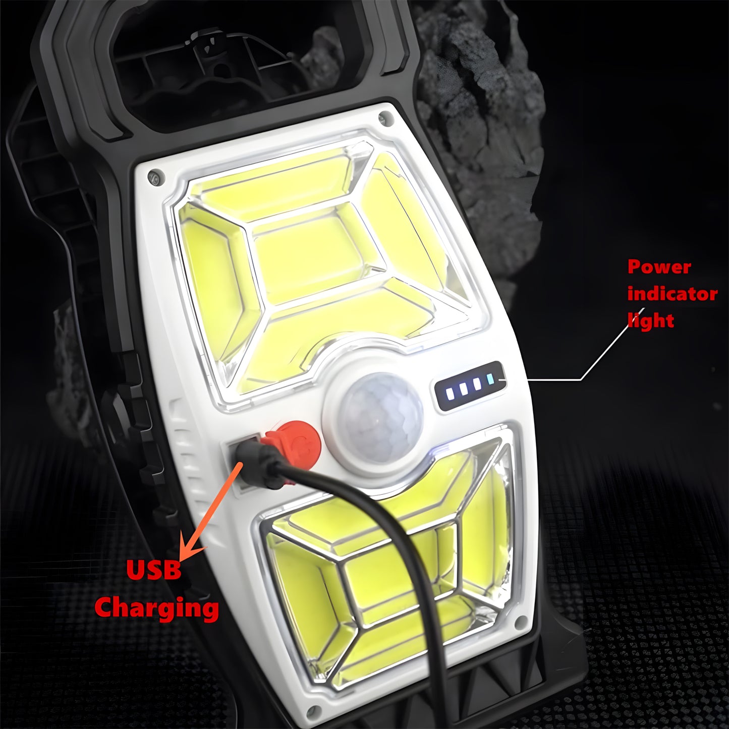 Clip-On Solar LED Light – Portable Outdoor Hanging Motion Sensor Light for Camping, Garden, Fence & Security | Solar-Powered, 1200mAh Battery, IPX4 Waterproof, 3 Modes, ABS+PC Durability