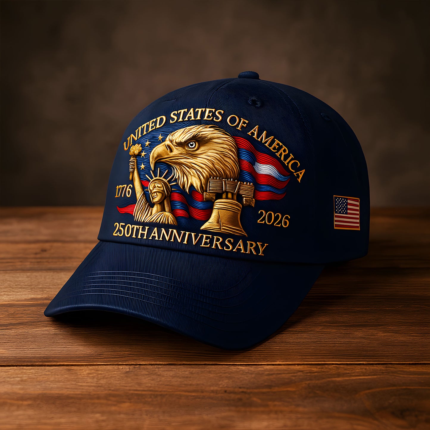Eagle & Liberty United States 250th Anniversary Hat, Celebrate 250 Years of American Pride - Adjustable Patriotic Baseball Cap for Men & Women