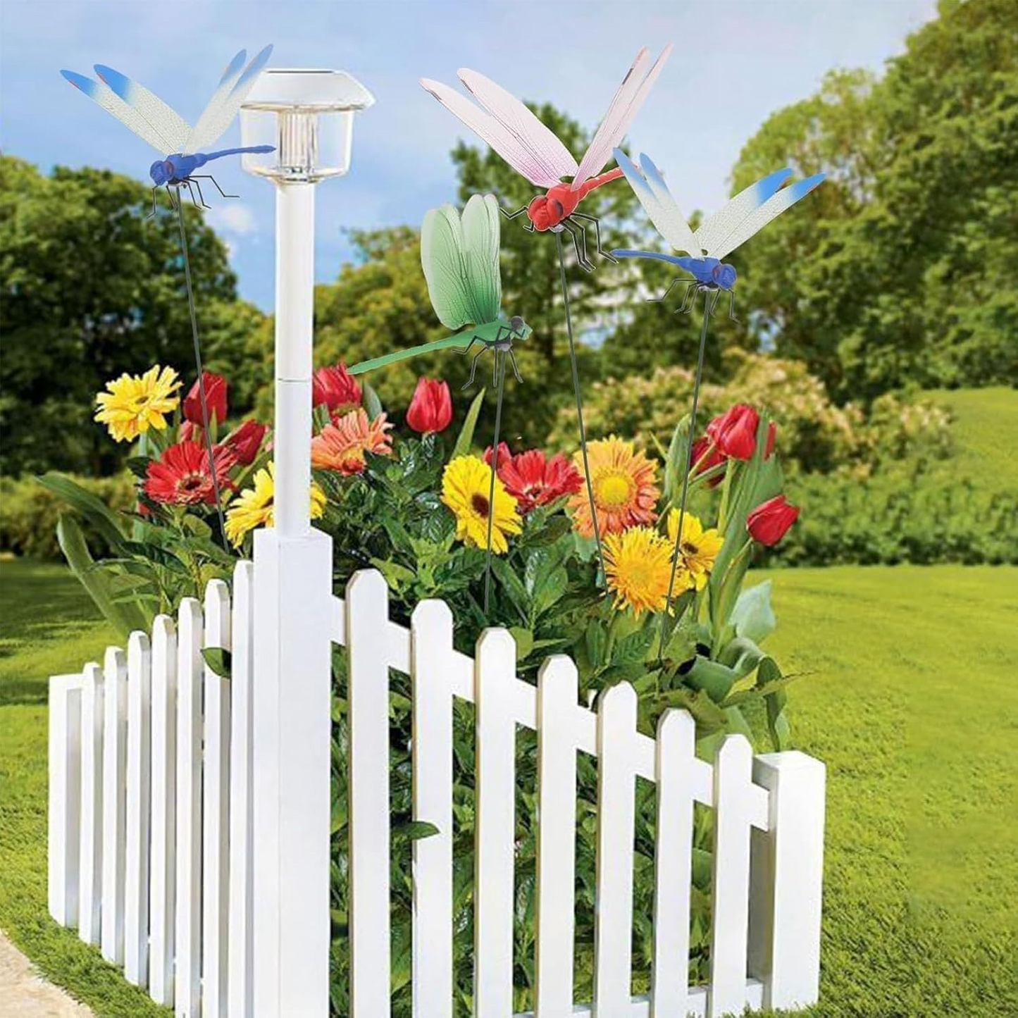 3D Fake Dragonfly Clips – Vibrant Outdoor Decor & Natural Fly Repellent for Garden, Patio, Dragonfly Garden Stakes Decor