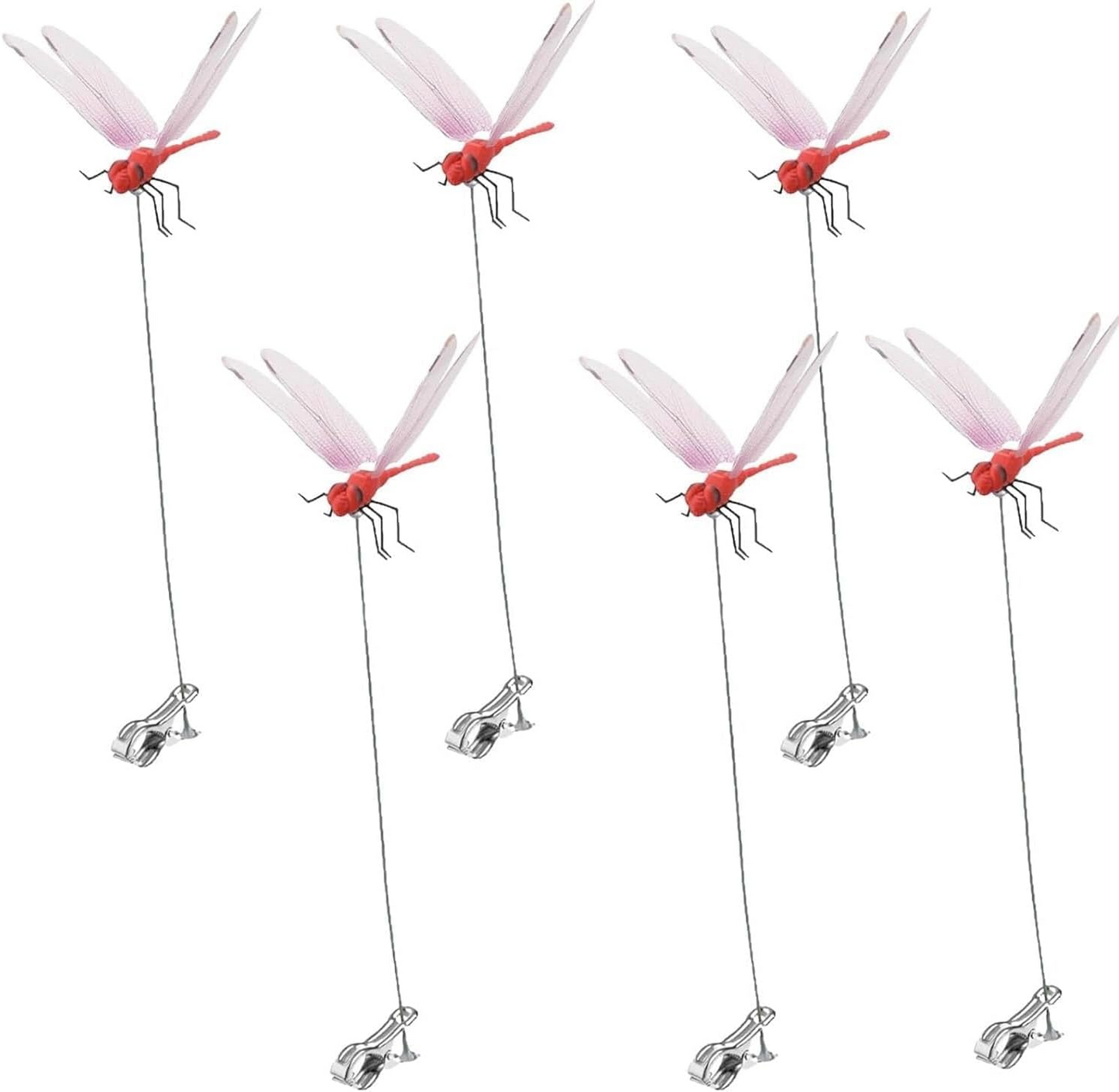 3D Fake Dragonfly Clips – Vibrant Outdoor Decor & Natural Fly Repellent for Garden, Patio, Dragonfly Garden Stakes Decor