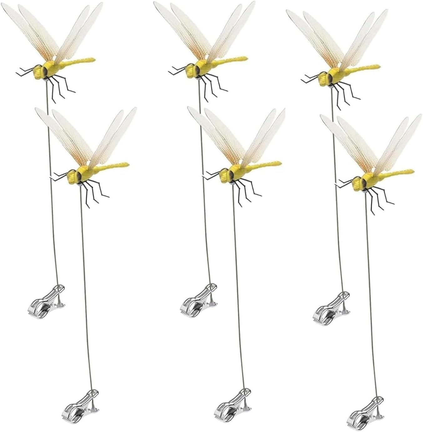 3D Fake Dragonfly Clips – Vibrant Outdoor Decor & Natural Fly Repellent for Garden, Patio, Dragonfly Garden Stakes Decor