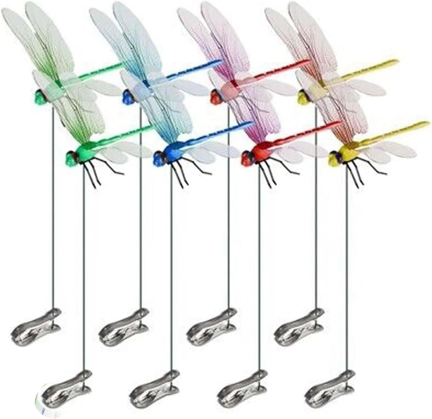 3D Fake Dragonfly Clips – Vibrant Outdoor Decor & Natural Fly Repellent for Garden, Patio, Dragonfly Garden Stakes Decor