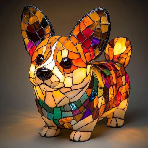 3D Dog Stained Resin Table Lamp - Cute Pet Themed LED Night Light for Home Decor, Unique Gift for Dog Lovers, Birthday & Holiday Present