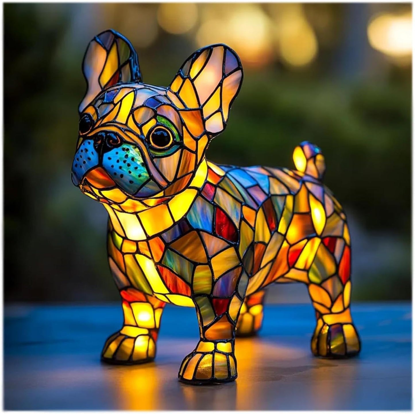 3D Dog Stained Resin Table Lamp - Cute Pet Themed LED Night Light for Home Decor, Unique Gift for Dog Lovers, Birthday & Holiday Present