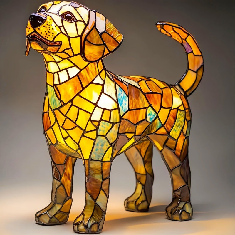3D Dog Stained Resin Table Lamp - Cute Pet Themed LED Night Light for Home Decor, Unique Gift for Dog Lovers, Birthday & Holiday Present