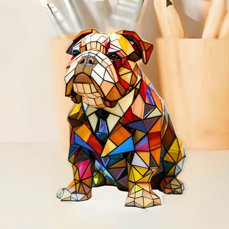 3D Dog Stained Resin Table Lamp - Cute Pet Themed LED Night Light for Home Decor, Unique Gift for Dog Lovers, Birthday & Holiday Present