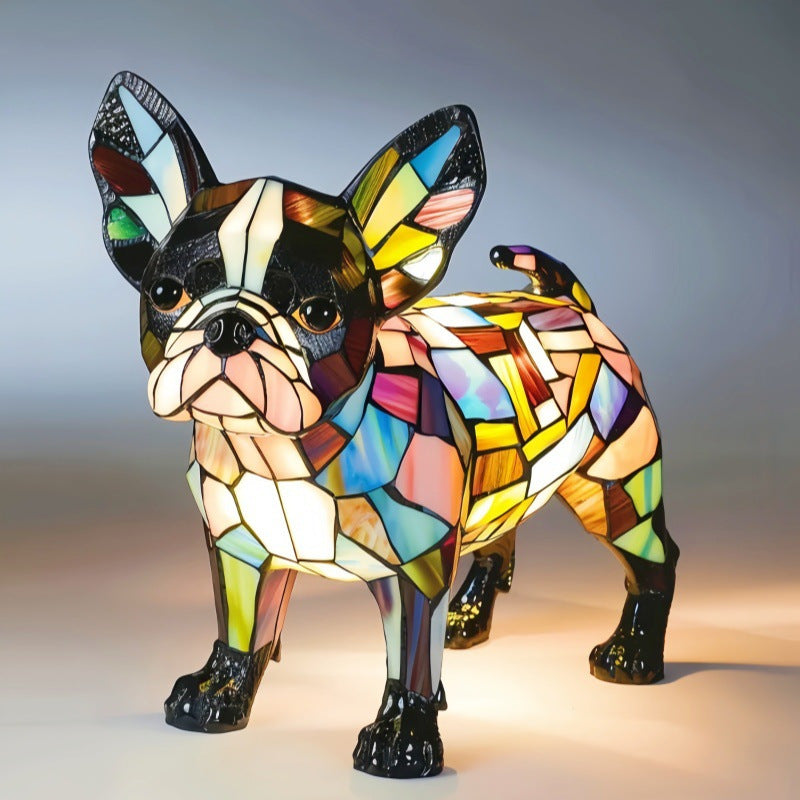 3D Dog Stained Resin Table Lamp - Cute Pet Themed LED Night Light for Home Decor, Unique Gift for Dog Lovers, Birthday & Holiday Present