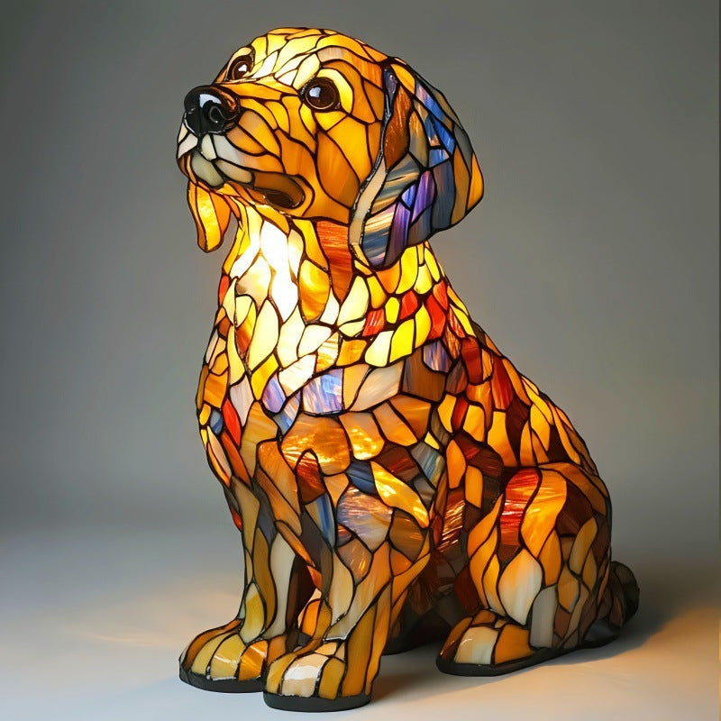 3D Dog Stained Resin Table Lamp - Cute Pet Themed LED Night Light for Home Decor, Unique Gift for Dog Lovers, Birthday & Holiday Present