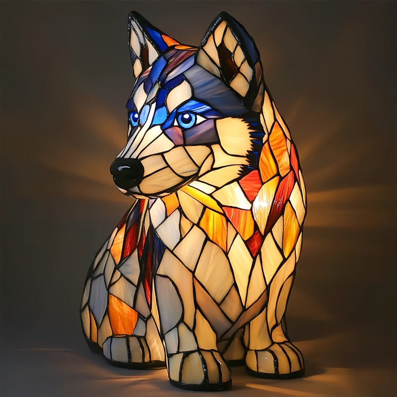 3D Dog Stained Resin Table Lamp - Cute Pet Themed LED Night Light for Home Decor, Unique Gift for Dog Lovers, Birthday & Holiday Present