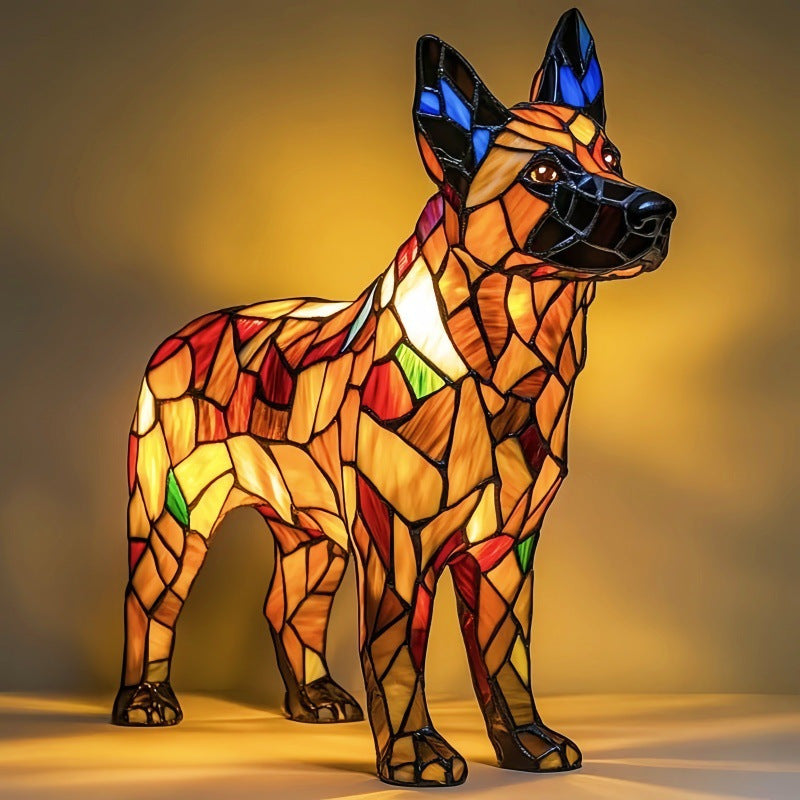 3D Dog Stained Resin Table Lamp - Cute Pet Themed LED Night Light for Home Decor, Unique Gift for Dog Lovers, Birthday & Holiday Present