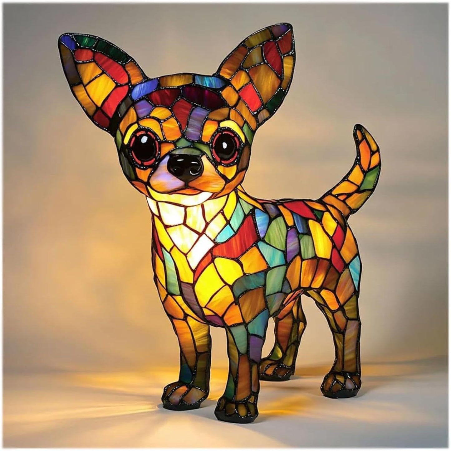 3D Dog Stained Resin Table Lamp - Cute Pet Themed LED Night Light for Home Decor, Unique Gift for Dog Lovers, Birthday & Holiday Present