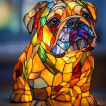3D Dog Stained Resin Table Lamp - Cute Pet Themed LED Night Light for Home Decor, Unique Gift for Dog Lovers, Birthday & Holiday Present