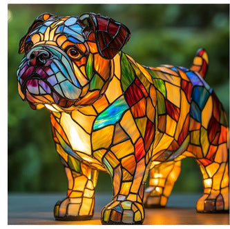 3D Dog Stained Resin Table Lamp - Cute Pet Themed LED Night Light for Home Decor, Unique Gift for Dog Lovers, Birthday & Holiday Present