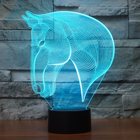 FZAI ZJB-Visual light23 3D Effect Illusion Lamp Horse LED Night Light