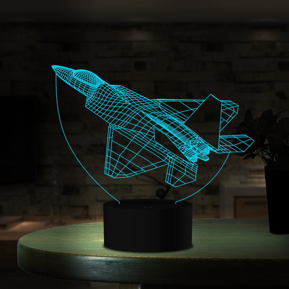 Fighter Jet Plane 3D Illusion Lamp Led Night Light