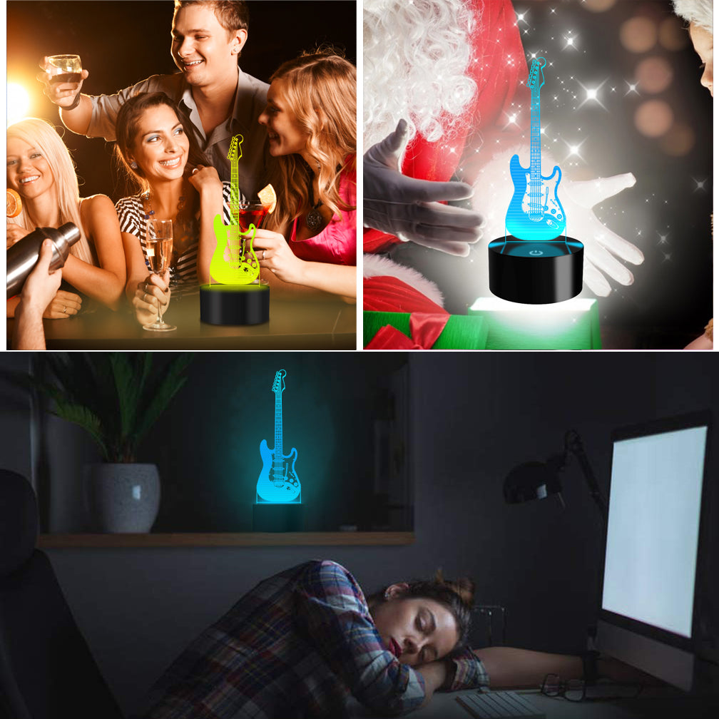 Guitar 3D Illusion Lamp Led Night Light