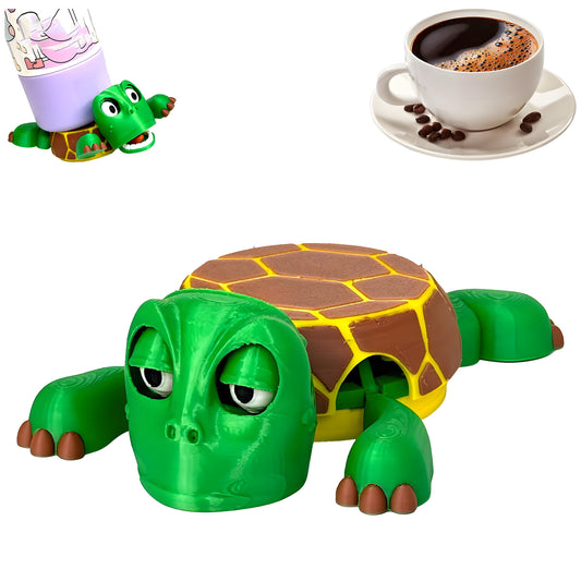 3D Printed Turtle Coaster - Fun, Interactive Cup Holder with Eco-Friendly Design | Ideal Gift for Humor & Nature Lovers