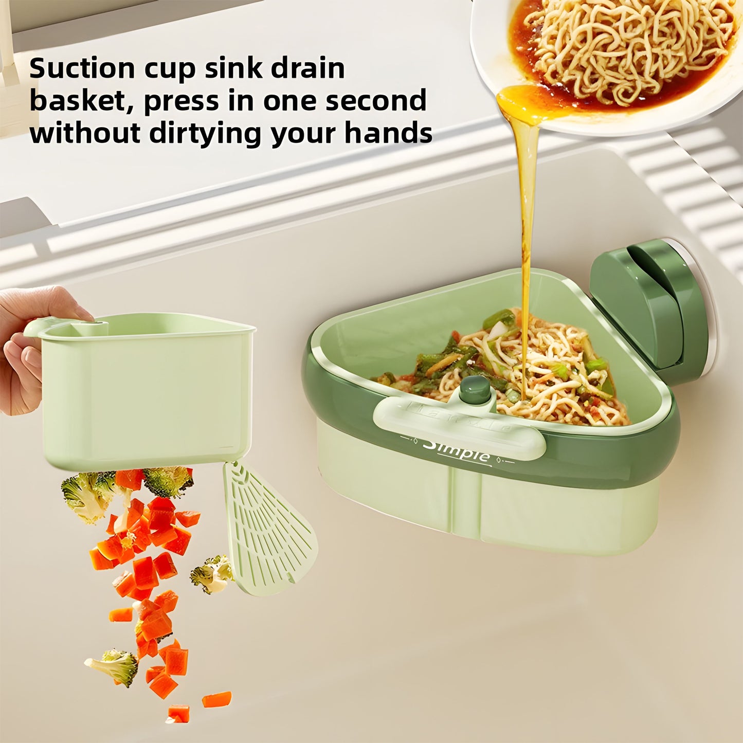 Kitchen Corner Sink Strainer – Fine Mesh Food Catcher with Touchless Waste Disposal | No-Clog, Space-Saving & Easy-to-Clean Sink Organizer for a Hygienic Kitchen