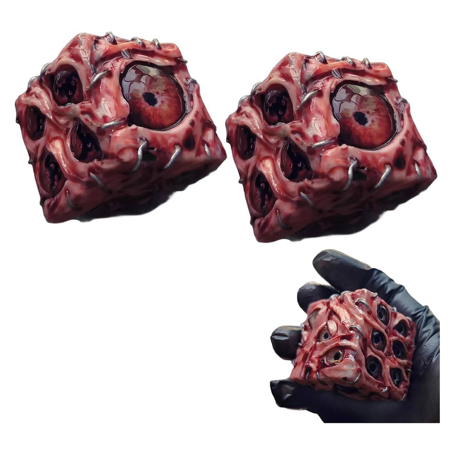 Handmade Eye of Fate Dice – Realistic Eyeball D&D Dice Set, Gothic RPG Dice for Dungeons & Dragons, Call of Cthulhu, Halloween & Dark Aesthetic Tabletop Gaming Collectors