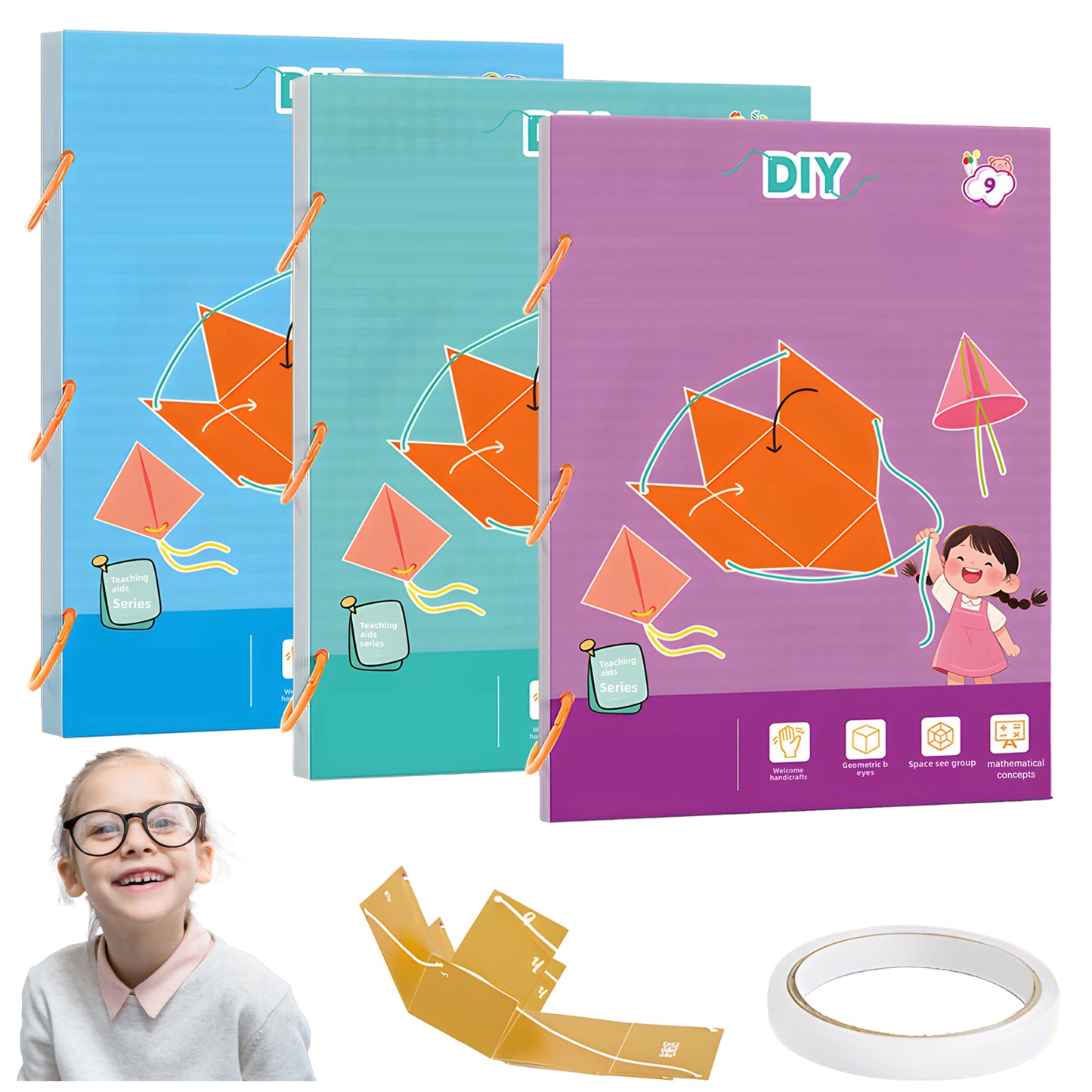 Interactive 3D Geometry Learning Book – Pull-String Pop-Up Models for Kids & Beginners | 9/12/15 Shapes | Safe, Hands-On Math Tool for Spatial Thinking