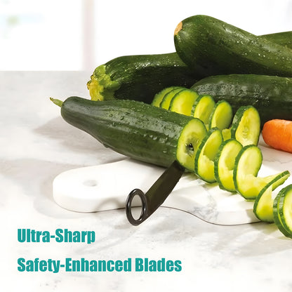 2-in-1 Spiral & V-Cut Vegetable Slicer – Create Stunning Veggie Noodles, Curly Fries & Decorative Cuts in Seconds