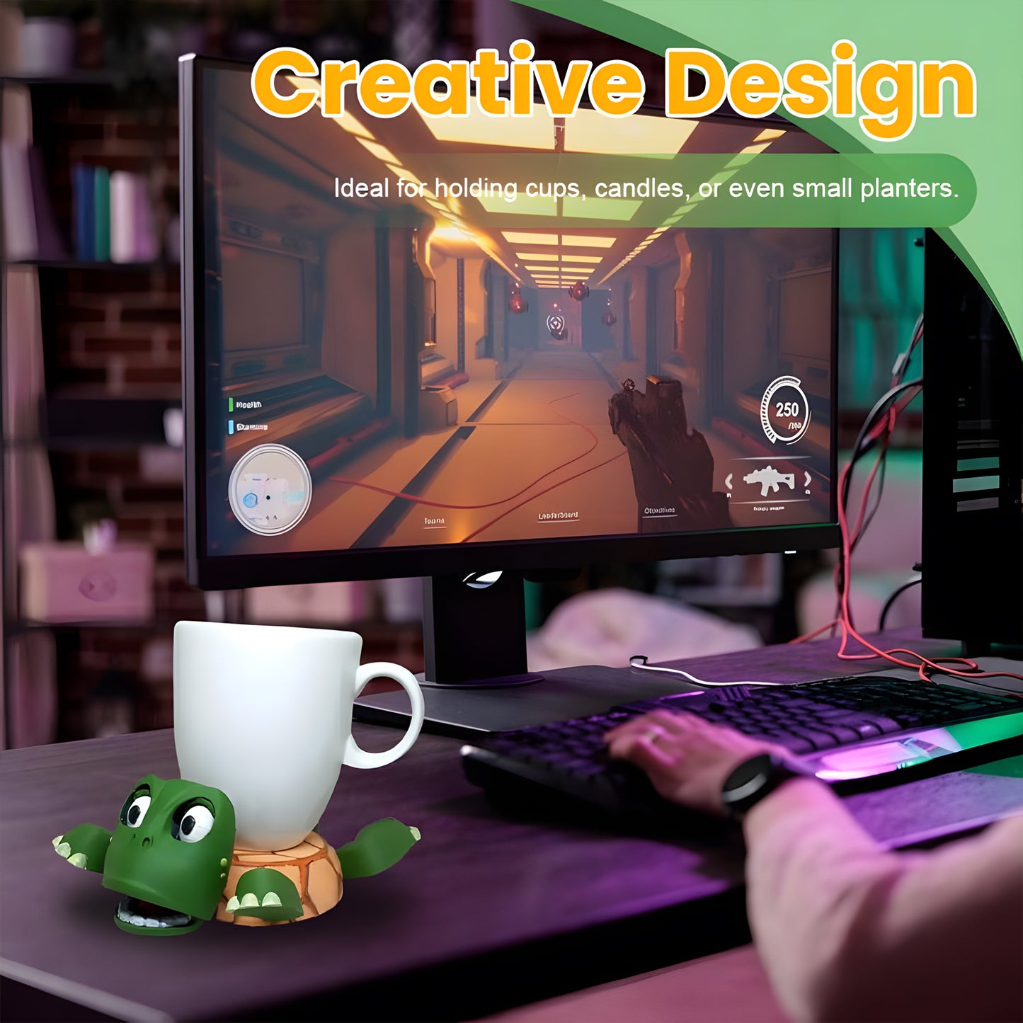 3D Printed Turtle Coaster - Fun, Interactive Cup Holder with Eco-Friendly Design | Ideal Gift for Humor & Nature Lovers