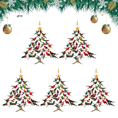 Vibrant Hummingbird Christmas Ornament – Handcrafted Stacked Bird Decor for Tree, Home, or Garden | Perfect Gift for Nature Lovers & Bird Enthusiasts