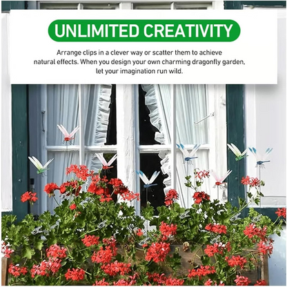 3D Fake Dragonfly Clips – Vibrant Outdoor Decor & Natural Fly Repellent for Garden, Patio, Dragonfly Garden Stakes Decor