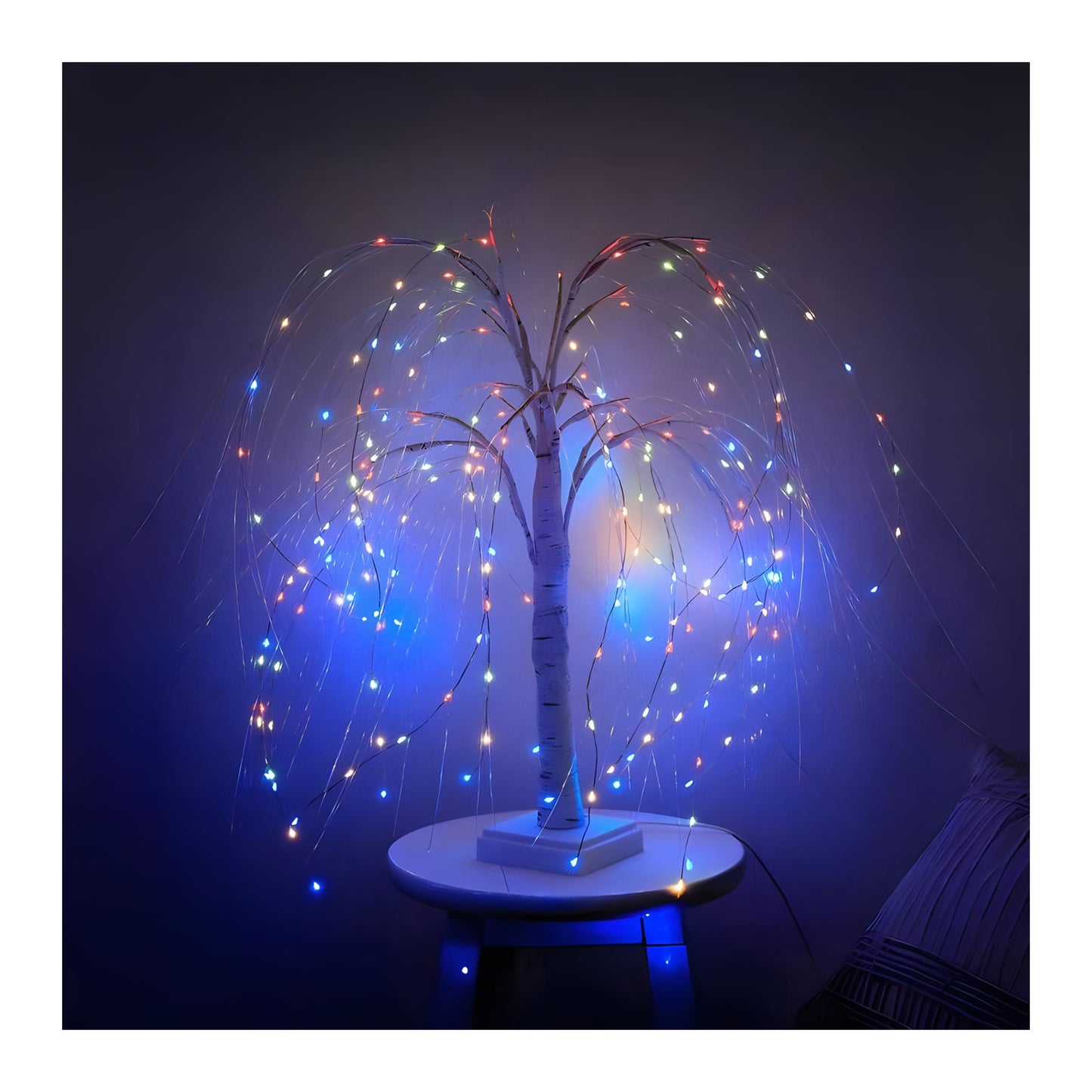 Lighted Willow Tree for Halloween, LED Weeping Willow Light with Warm White Fairy Lights for Twig Wedding Festival Home Garden Party, Outdoor Indoor Home Decor