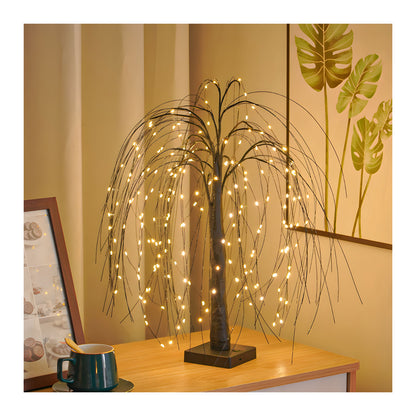 Lighted Willow Tree for Halloween, LED Weeping Willow Light with Warm White Fairy Lights for Twig Wedding Festival Home Garden Party, Outdoor Indoor Home Decor