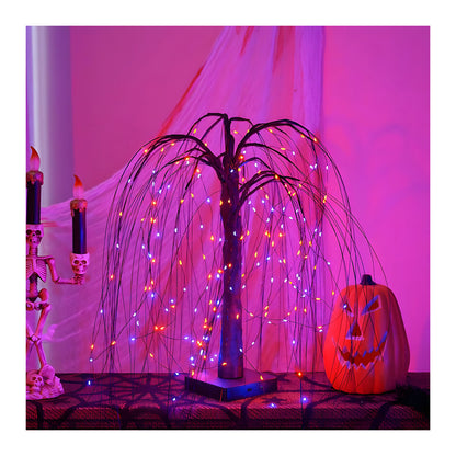 Lighted Willow Tree for Halloween, LED Weeping Willow Light with Warm White Fairy Lights for Twig Wedding Festival Home Garden Party, Outdoor Indoor Home Decor