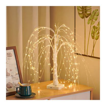 Lighted Willow Tree for Halloween, LED Weeping Willow Light with Warm White Fairy Lights for Twig Wedding Festival Home Garden Party, Outdoor Indoor Home Decor
