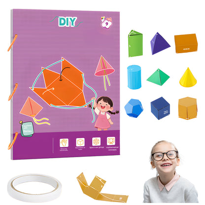 Interactive 3D Geometry Learning Book – Pull-String Pop-Up Models for Kids & Beginners | 9/12/15 Shapes | Safe, Hands-On Math Tool for Spatial Thinking