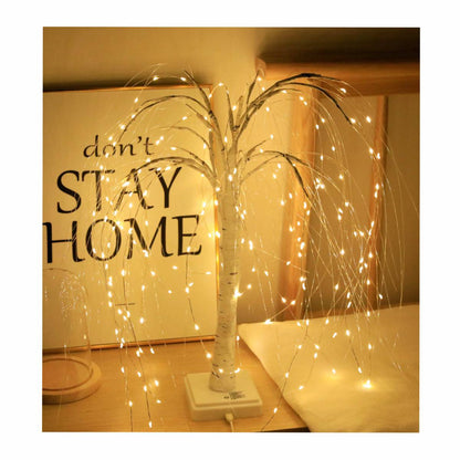 Lighted Willow Tree for Halloween, LED Weeping Willow Light with Warm White Fairy Lights for Twig Wedding Festival Home Garden Party, Outdoor Indoor Home Decor