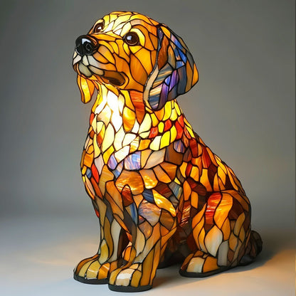 3D Dog Stained Resin Table Lamp - Cute Pet Themed LED Night Light for Home Decor, Unique Gift for Dog Lovers, Birthday & Holiday Present