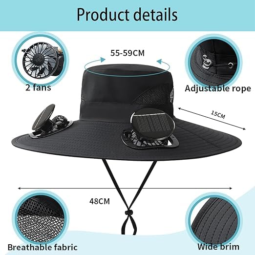 Solar Powered Fan Hat with USB Charging – Ultimate Sun Protection & Cooling for Outdoor Adventures