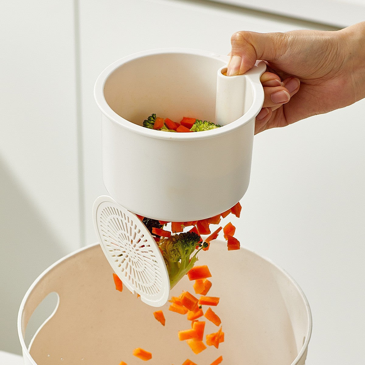 Automatic Push-Down Sink Strainer Basket – One-Touch Drain, No-Tool Faucet Hanging Organizer for Sponges, Veggies & Dishware | Rust-Proof, Space-Saving Kitchen Must-Have