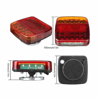 Wireless Magnetic Trailer Lights - Brake/Turn/Stop Signals, IP65 Waterproof, 12V Rechargeable for Trucks/RVs/Boats