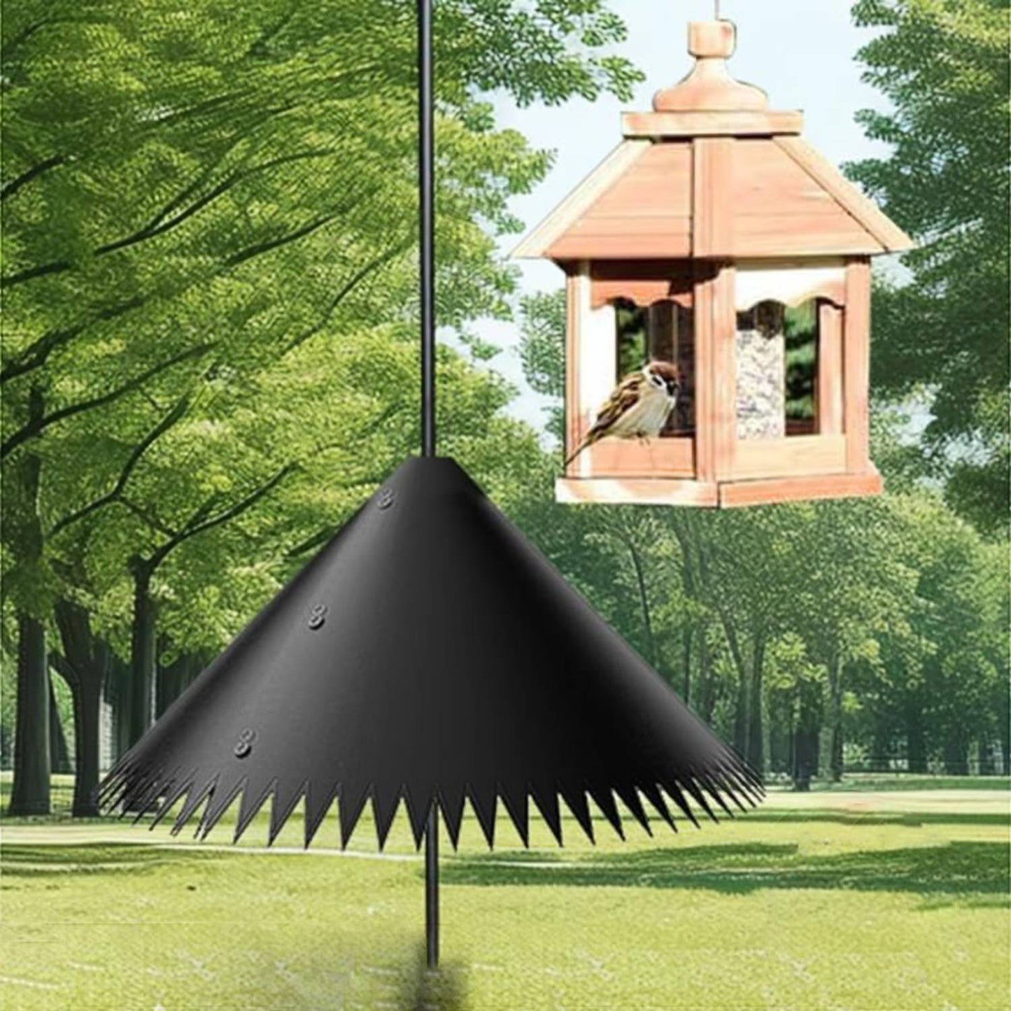 Squirrel Baffle for Bird Feeders - Durable, Adjustable Squirrel Guard for Pole-Mounted & Hanging Feeders | Protect Your Birdseed with Ease