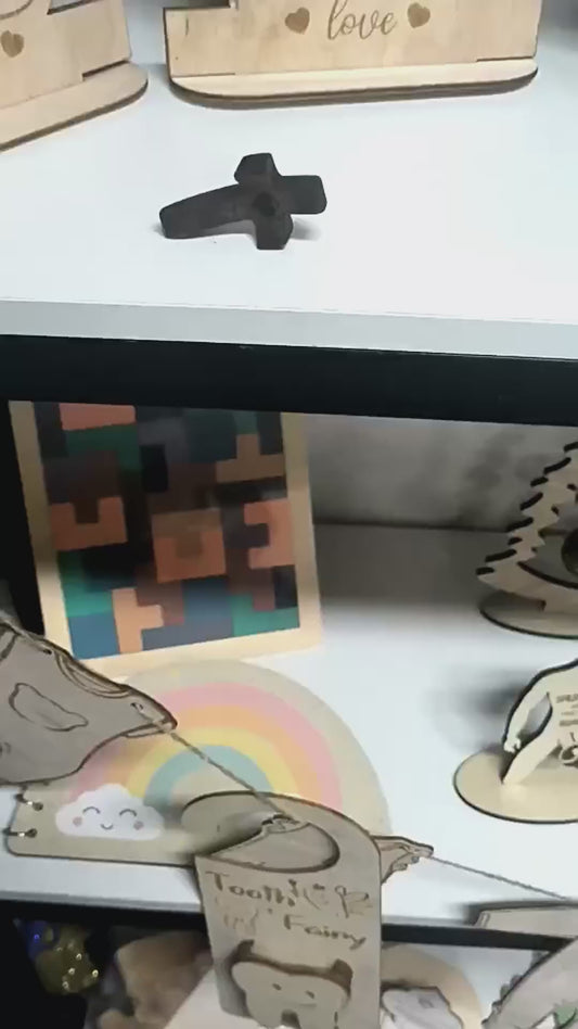 Spiritual Comfort Cross - Handcrafted Solid Black Walnut Pocket Cross for Prayer & Anxiety Relief