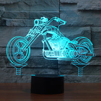 Novelty Motorcycle 3D Illusion Lamp Led Night Light