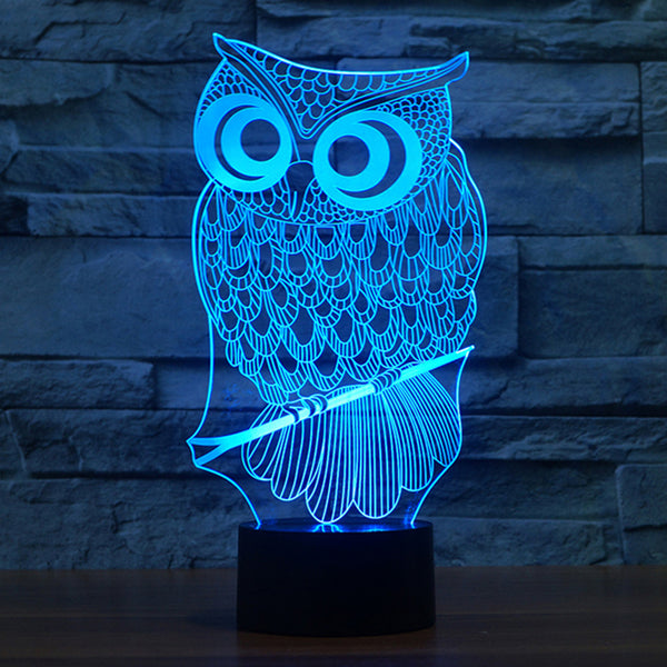 3D Illusion Lamp Owl Led Night Light