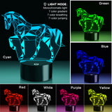 3D Illusion Lamp Puzzle Horse Led Night Light