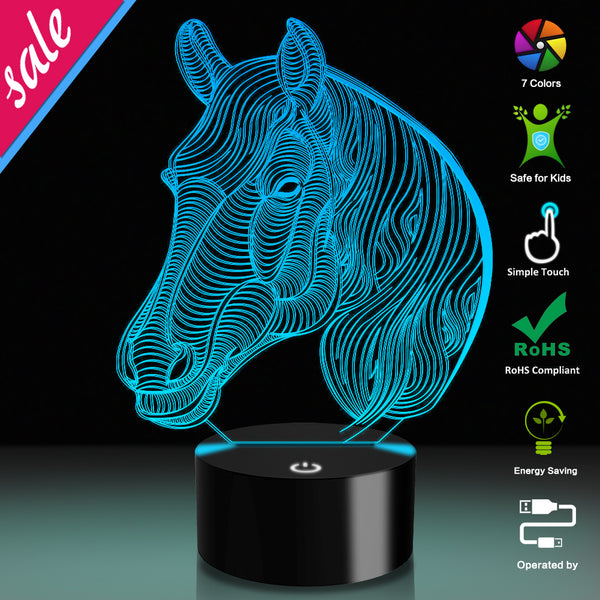 3D Illusion Lamp Horse Led Night Light